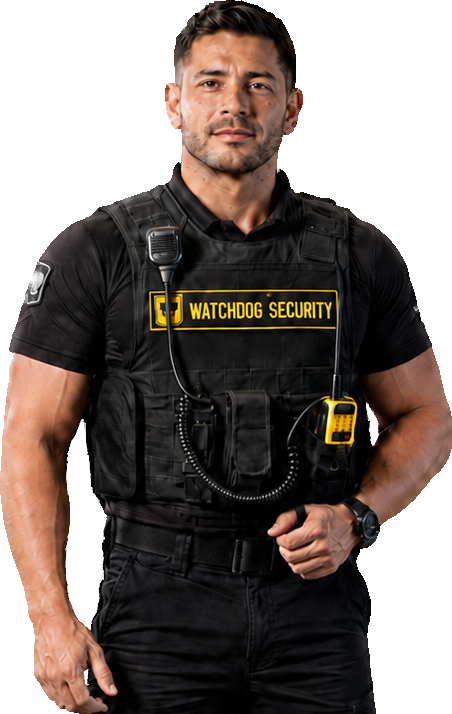Watchdog security officer in uniform